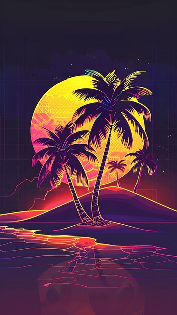 Set of Simple Beach 16 Bit Pixel With Sand and Palm Trees and Geome Game Asset Tshirt Concept Art