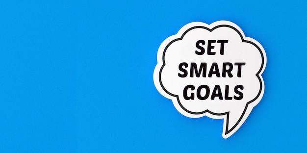 Set smart goals bubble concept.