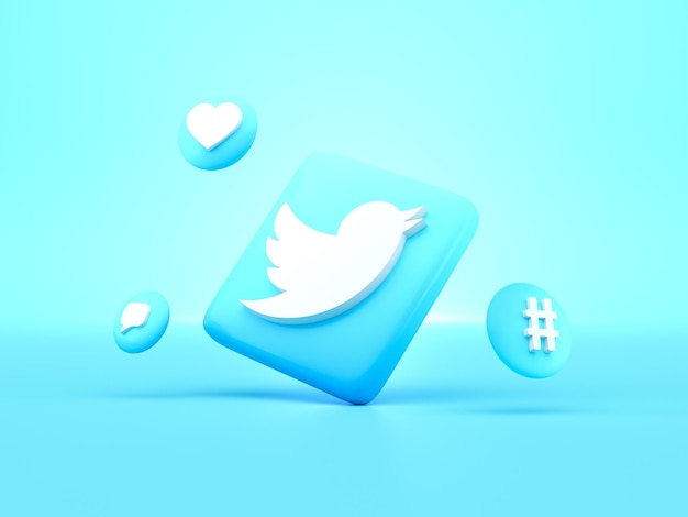 Set social media iconen 3d render