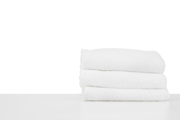 Set of soft spa towels isolated on white