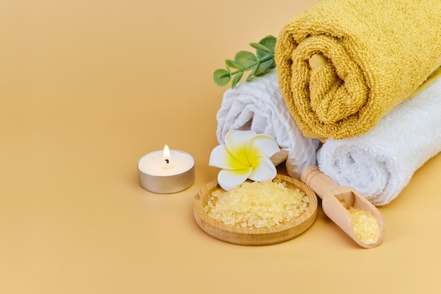 Set for SPA procedures towels sea salt