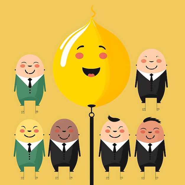 A Set Stickers Emojis and Avatars of Business Person at Work Creative Minimalist Poster Featuring