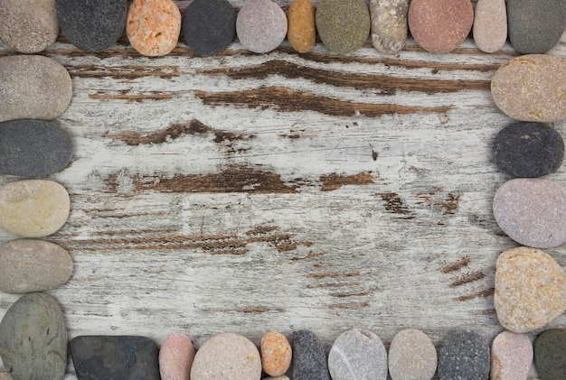 Set of stones in a frame composition