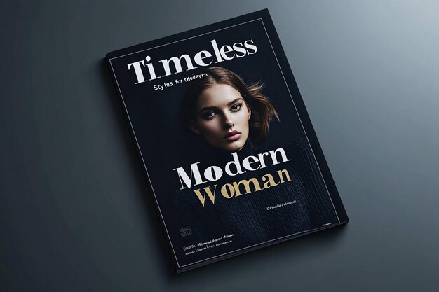 a set of stylish womans fashion magazine cover design template ai photo