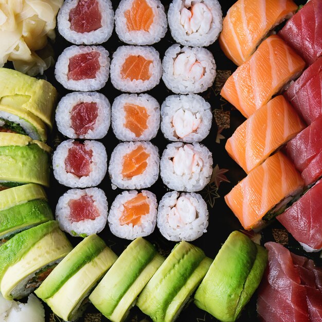 Set sushi als achtergrond