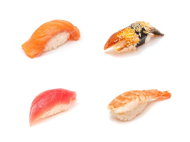 Photo set of  sushi isolated on white