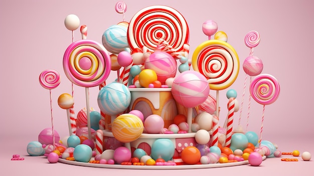 набор сладких разноцветных конфет