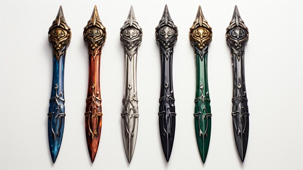 Set of swords isolated on background