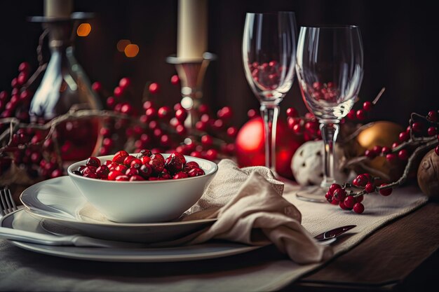 Set the table for Christmas supper