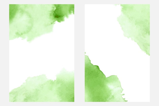 Set textuur achtergrond aquarel groene kleur