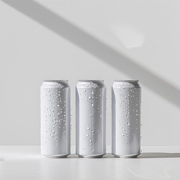 Photo a set of three cans mockup