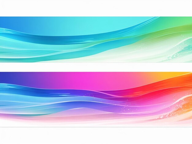Photo set of three colorful transparent wave backgrou