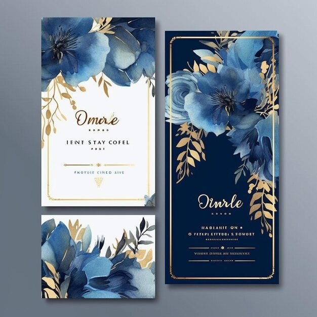 a set of three different cards with flowers on them.