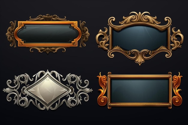 a set of three frames with a black frame and a white border.