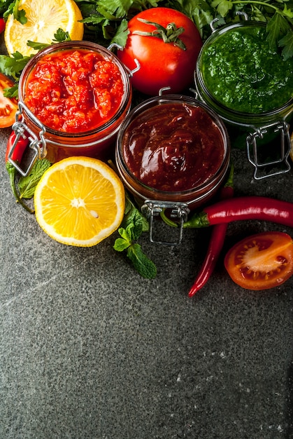 Set of three indian chutney