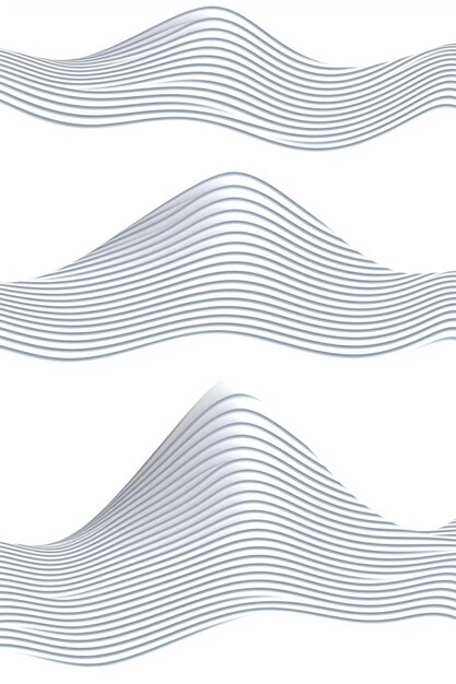 Photo a set of three wavy lines on a white background generative ai