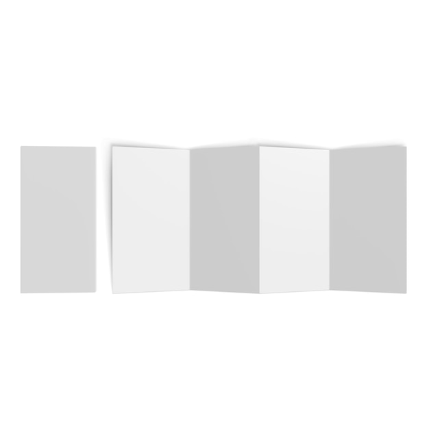 Photo a set of three white blank white paper