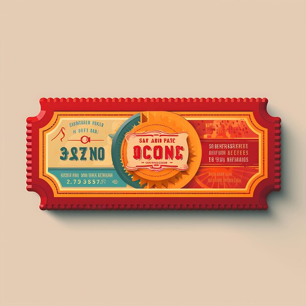 A set of tickets 2d design with vintage style frame vector creative flat color label packaging