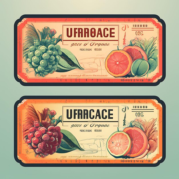 A Set Of Tickets 2D Design With Vintage Style Frame Vector Creative Flat Color Label Packaging