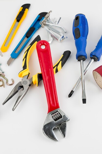 Set of tools, Many tools isolated on white background.