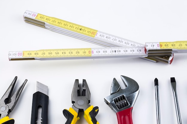 Set of tools, Many tools isolated on white background.