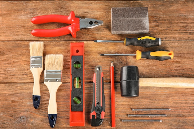 Set tools op houten