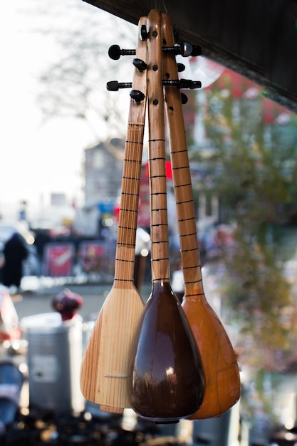Set of Turkish musical instrument saz