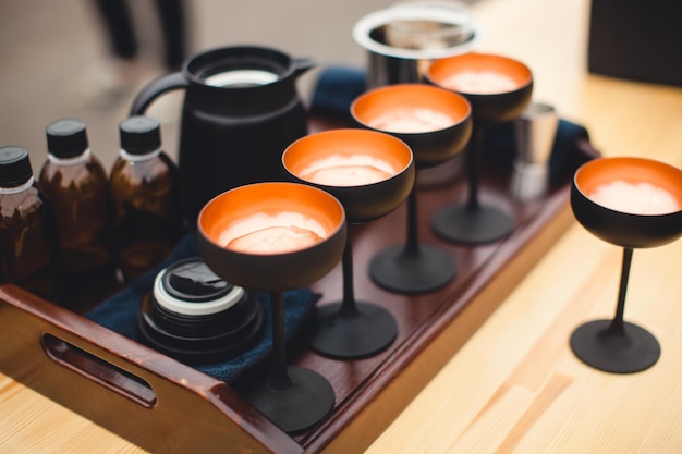 Set of utensils for barista