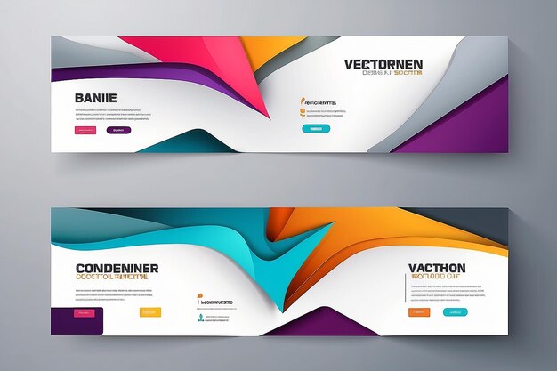 Set van abstracte vector banners ontwerp Collectie van web banner sjabloon