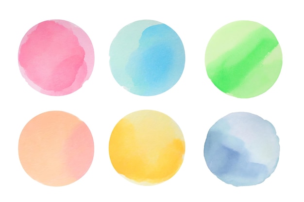 Set van aquarel illustraties met vlekken in Isolaten op witte achtergrond