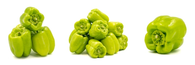 Set van bell pepper beelden bell pepper geïsoleerd op een witte achtergrond Clipping Path Volledige scherptediepte close-up