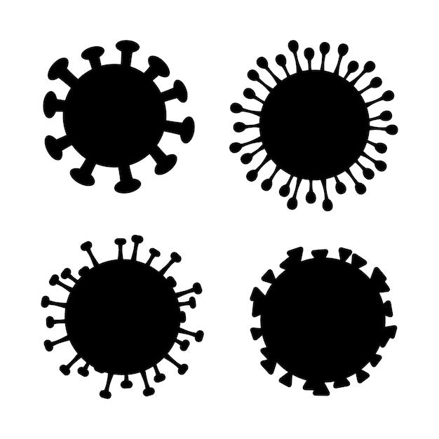 Set van coronavirus vector iconen geïsoleerd op een witte achtergrond. Vector.