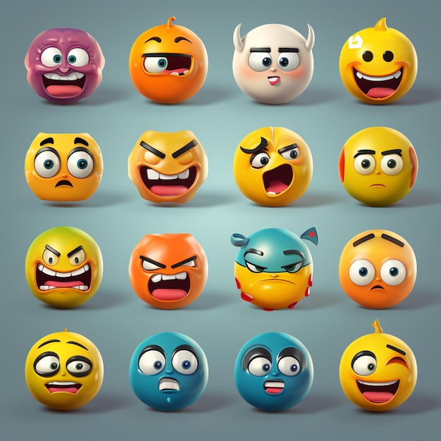 Foto set van emoji's