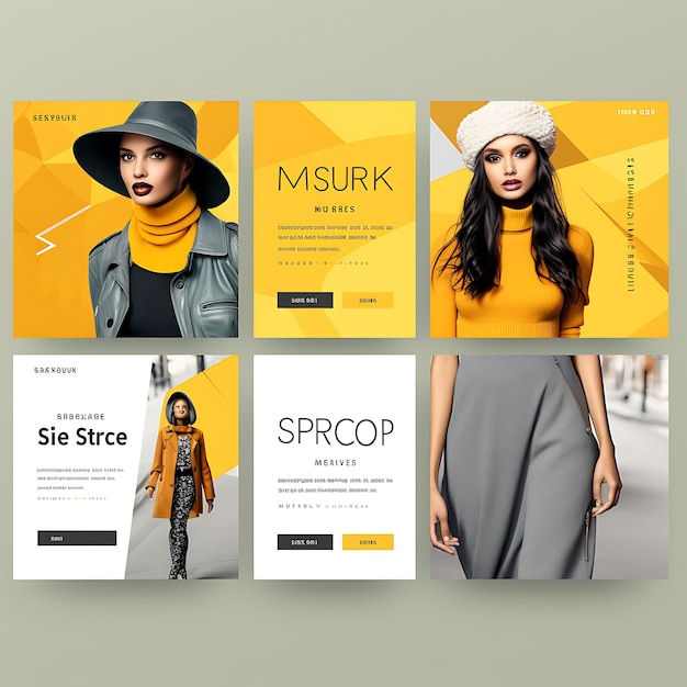 Set van Fashion Boutique Banner Advertenties tonen nieuwe collectie Stylis Creatief ontwerp concept ideeën