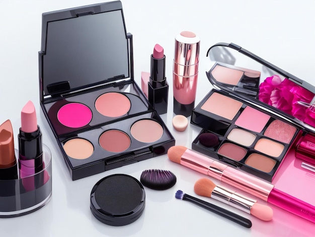 Set van geconstalleerde make-up cosmetica