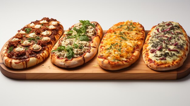 Set van geïsoleerde achtergrond van pizza