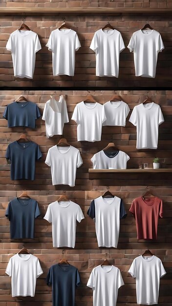 Set van geïsoleerde witte T-shirts