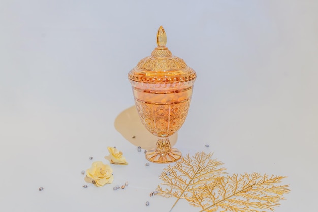 Set van gouden kristallen potten Elegante opbergoplossing