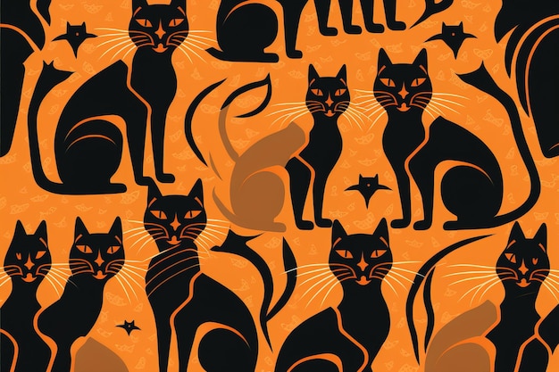 set van grappige cartoon katten illustratie van cutie katten Generatieve AI