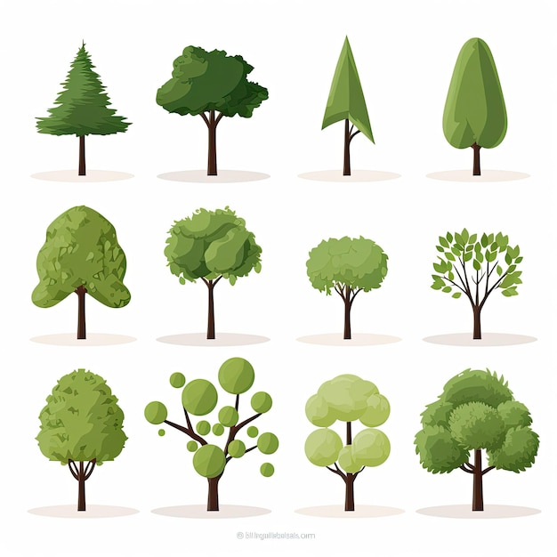 Set van groene bomen Vector illustratie voor uw ontwerp