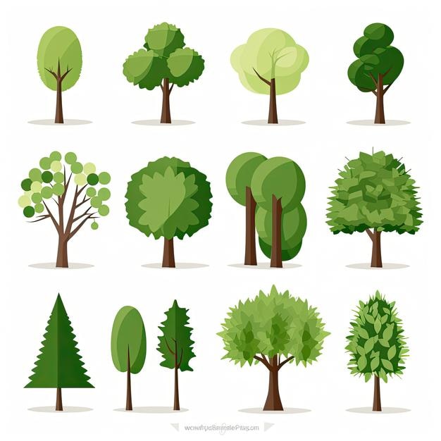 Set van groene bomen Vector illustratie voor uw ontwerp