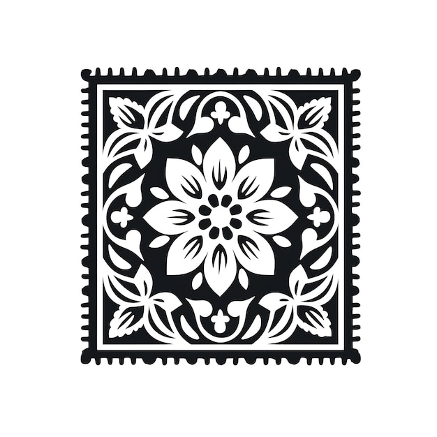 Set van Jasmine Stempel met Monochrome Witte Kleur Arabische Geometrische Clipart T-shirt Tattoo Ontwerpen