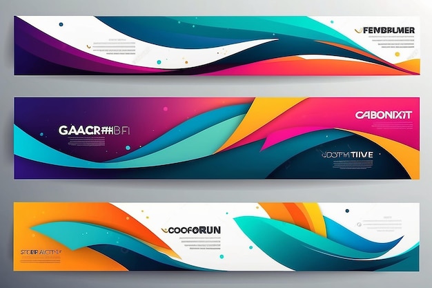 Set van moderne banners achtergrond creatieve header sjablonen vector