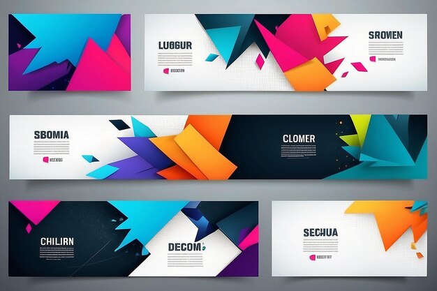 Set van moderne banners achtergrond creatieve header sjablonen vector