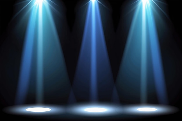 Set van vector spotlights Stage podium Licht-effecten Vectorgrafieken