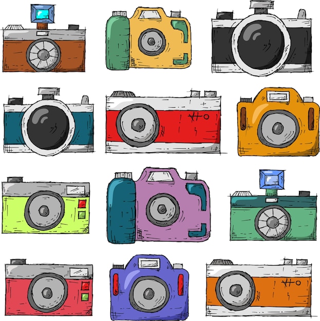 set van verschillende camera's