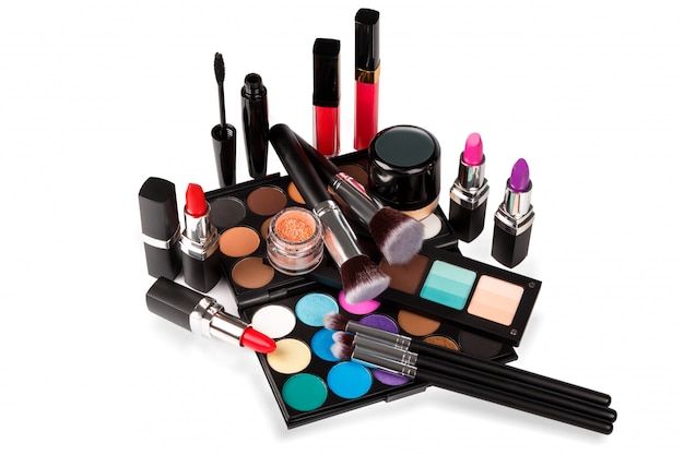 Set van verschillende make-up objecten