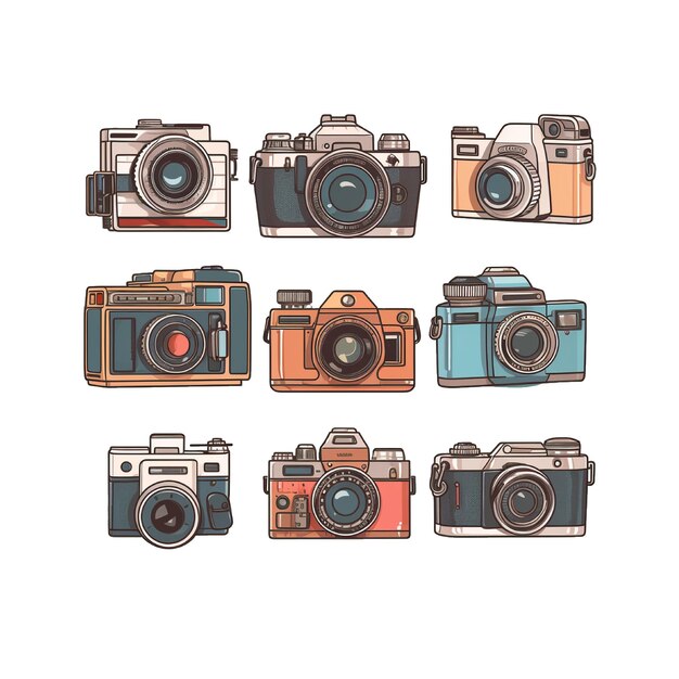 set van vintage camera's
