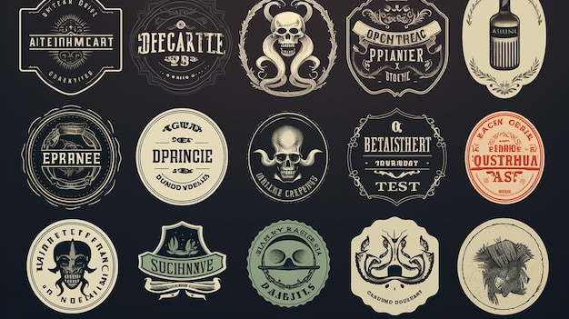 Foto set van vintage logos badges en labelsquot
