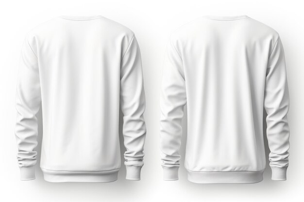 Set van witte voor- en achteruitzicht tee sweatshirt trui